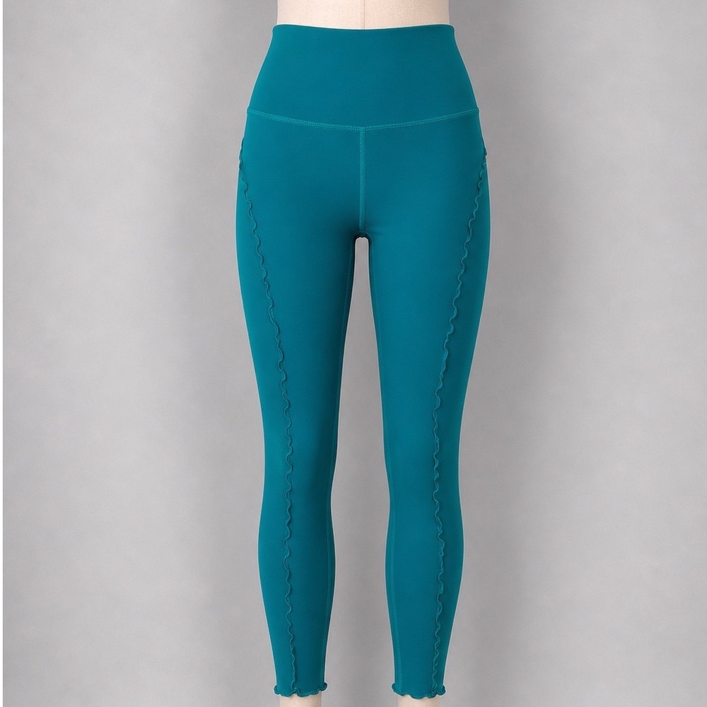 FP Movement Womens High Rise Hearts Aflutter Wavy Waters Leggings Teal Size S
